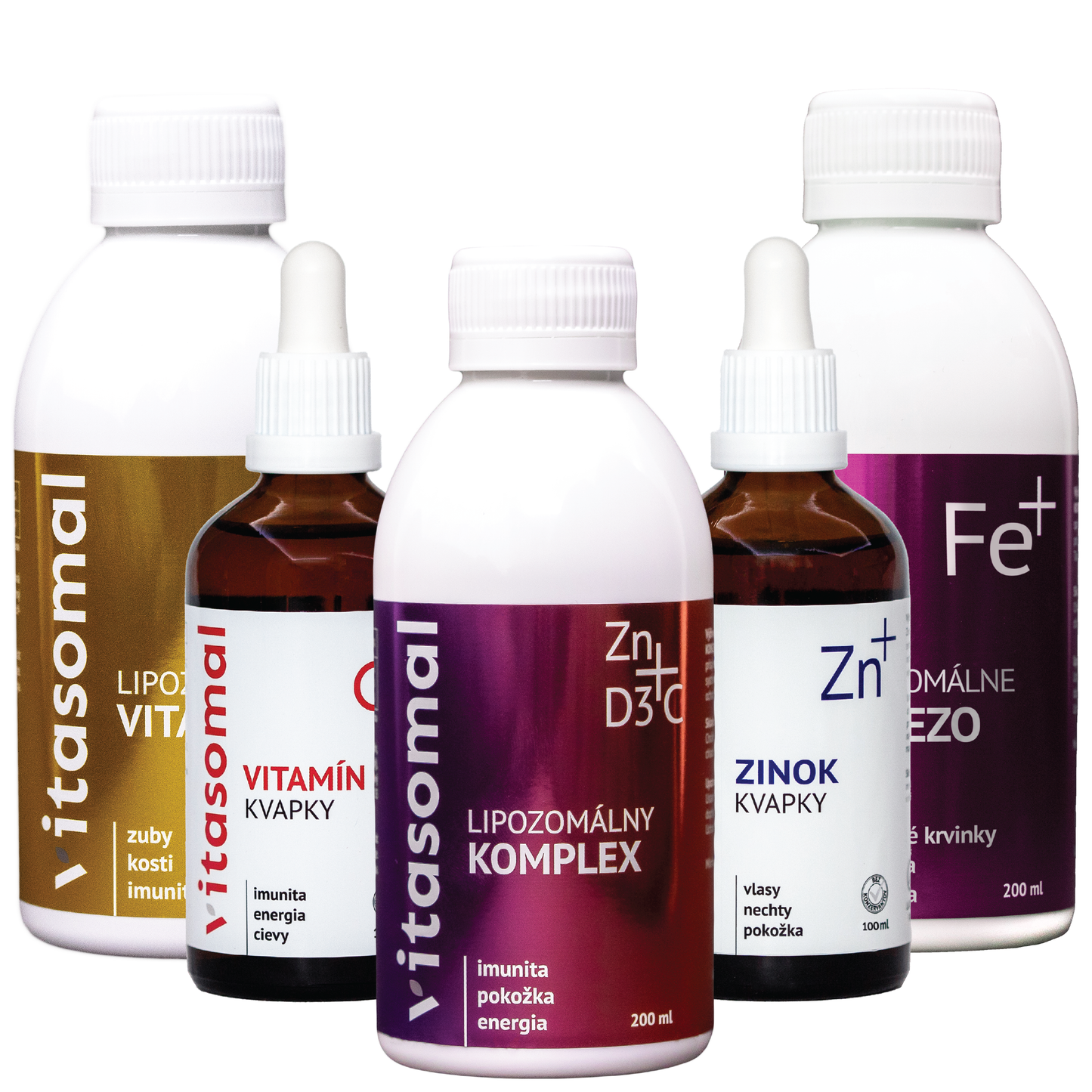 Balíček ODOLNOSŤ: Lipo Vitamín D3, Lipo Komplex, Lipo Železo, Vitamín C kvapky, Zinok kvapky