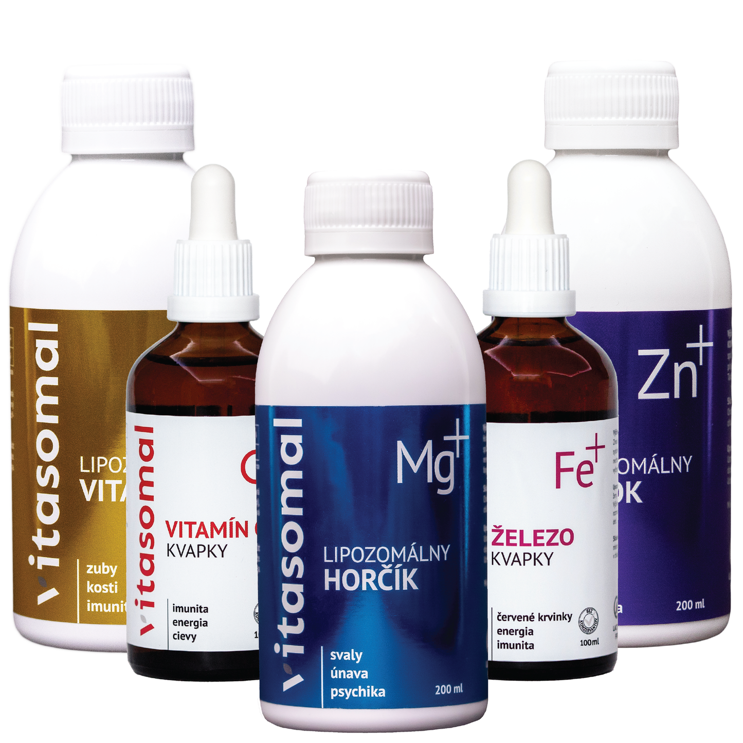 Balíček VITALITA: Lipo Vitamín D3, Lipo Zinok, Lipo Magnézium, Vitamín C kvapky, Železo kvapky