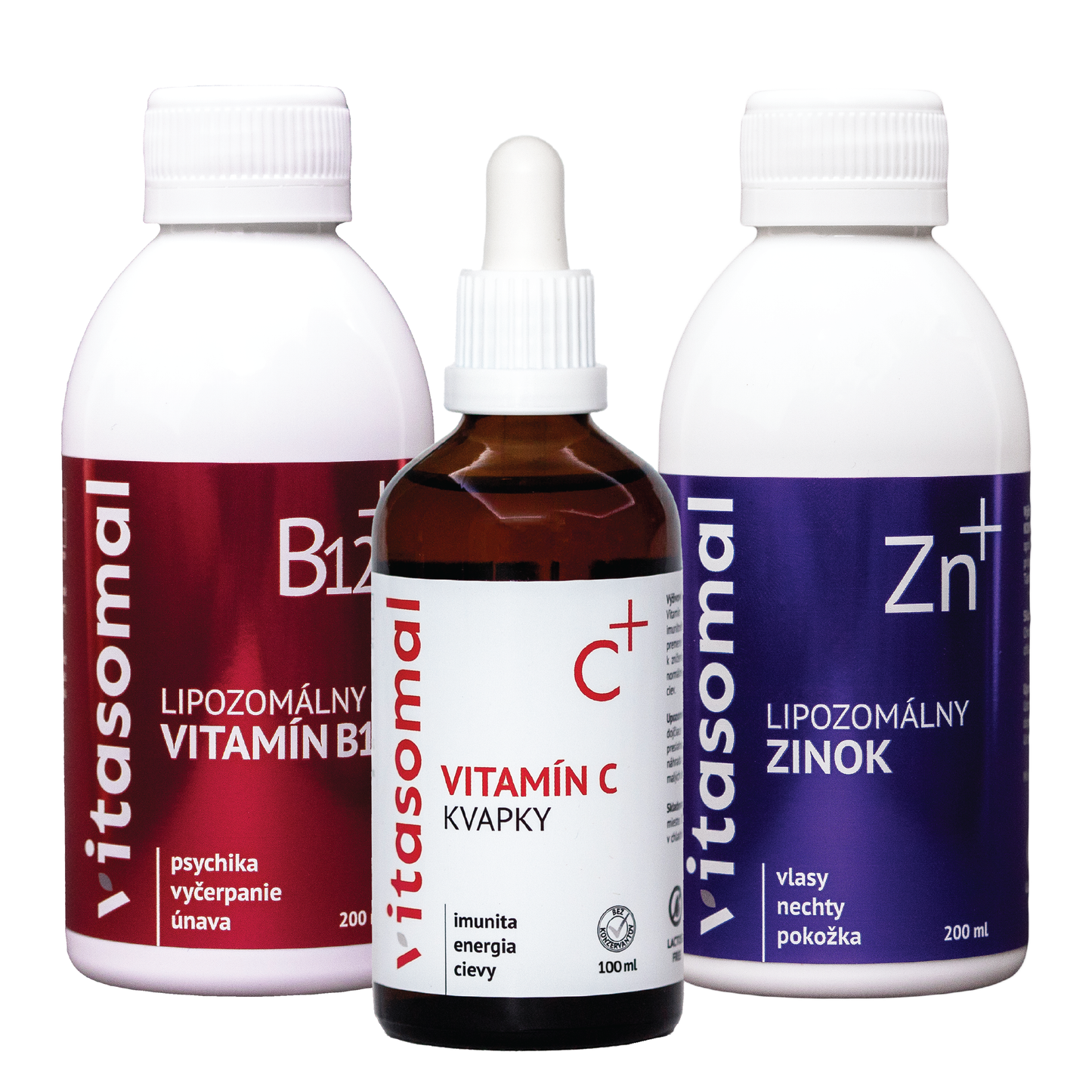 Balíček ZÁKLAD: Lipo Zinok, Lipo Vitamín B12, Vitamín C kvapky